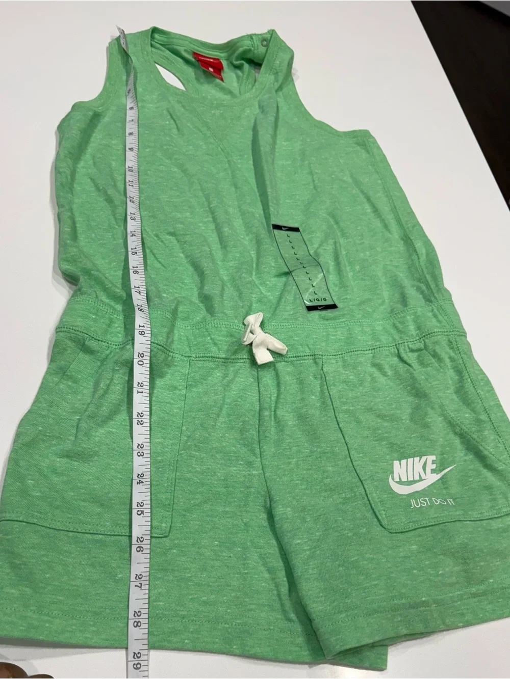 Nike Girl’s Vintage  Razorback Cotton Romper Sleeveless w/ Pockets Large